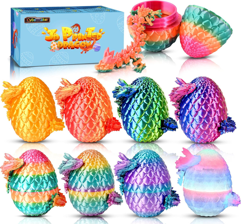 3D Printed Dragon Eggs, 8Pcs Articulated Fidget Toys