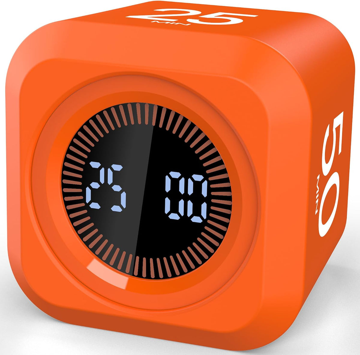 Digital Pomodoro Timer Cube 5/10/25/50Min Preset, Silent & Sound Alarm