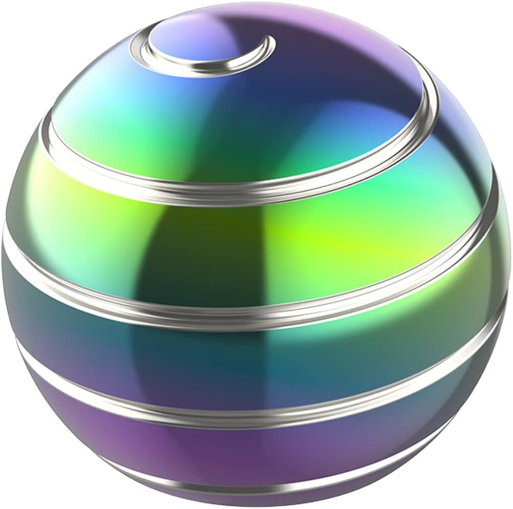 Kinetic Desk Spinner, rainbow-silver finish