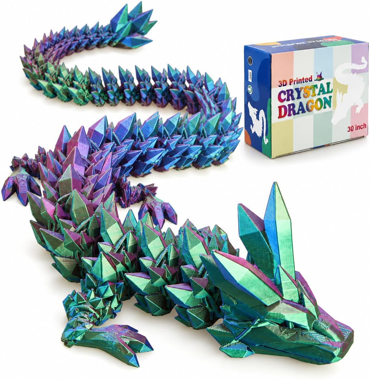 24 Inch Large 3D Printed Dragon Glow in the Dark in Halloween