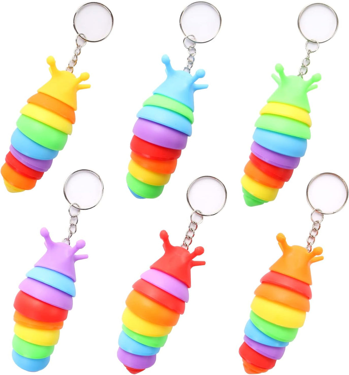 Six Mini Fidget Slugs keychains