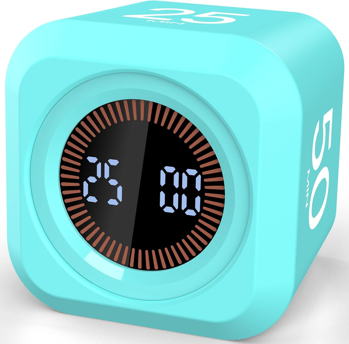 Digital Pomodoro Timer Cube 5/10/25/50Min Preset, Silent & Sound Alarm