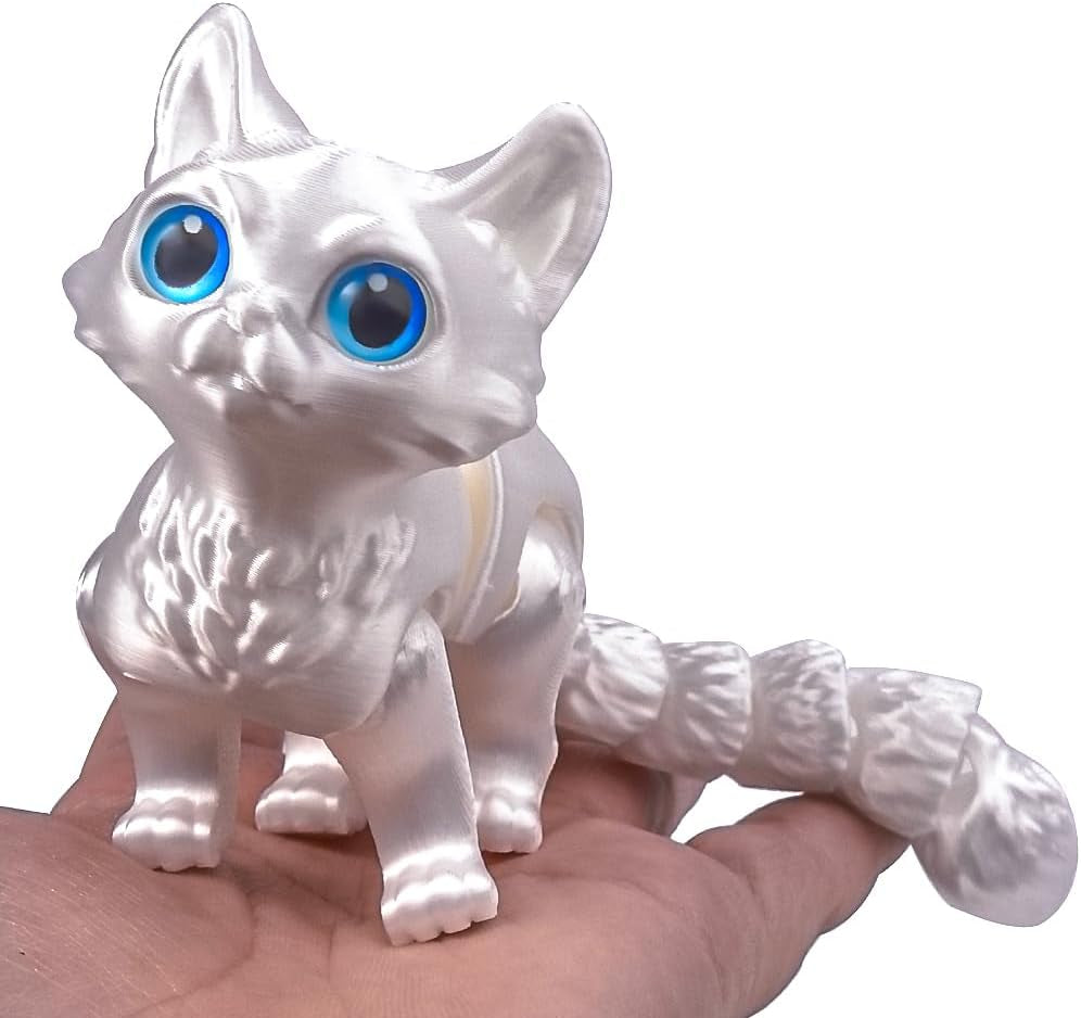 3D Printed Cat, 3D Printed Animals Toys, Stocking Stuffers for Kids (Black)