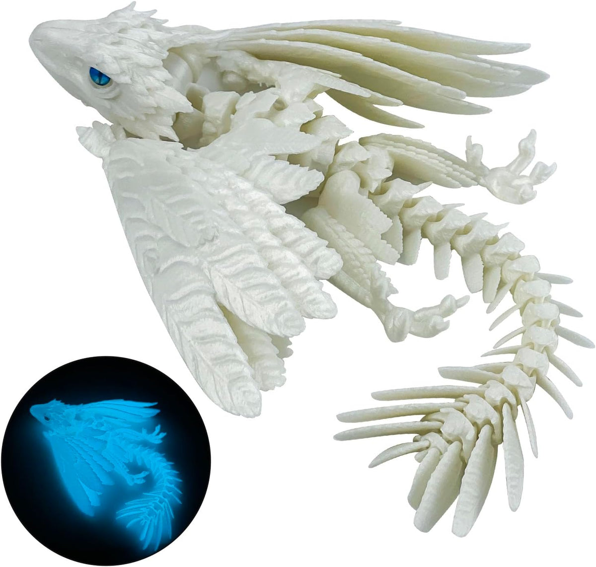 Feathered Wyvern Dragon,3D Printed Dragon, Articulated Dragon with Wings, 3D Printed Toys, Desktop Pet - Perfect for Fantasy Enthusiasts (Black)
