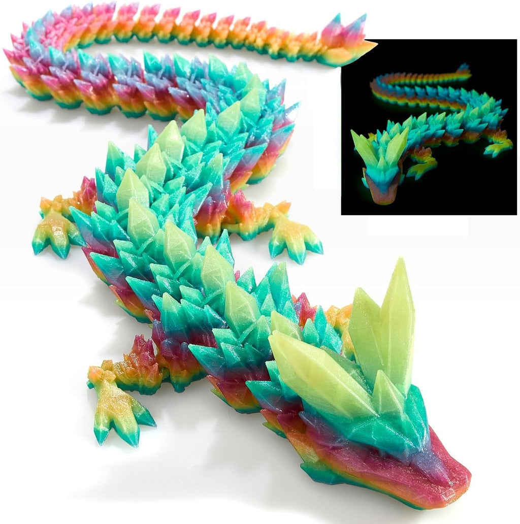 24 Inch Large 3D Printed Dragon Glow in the Dark in Halloween