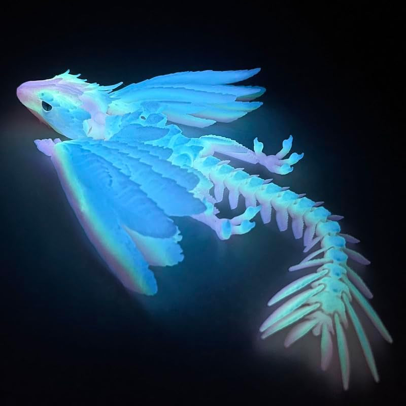 Feathered Wyvern Dragon,3D Printed Dragon, Articulated Dragon with Wings, 3D Printed Toys, Desktop Pet - Perfect for Fantasy Enthusiasts (Black)