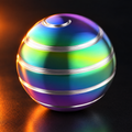 Rainbow-silver kinetic desk spinner ball